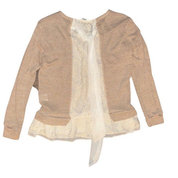 CLU + WILLOUGHBY OPEN KNIT BACK
BOW LACE SWEATER - Picture 6 of 8